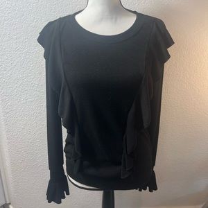 Black Ruffle Sweater